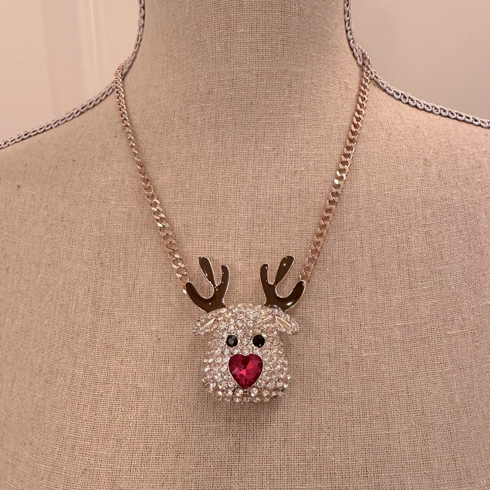 Betsey Johnson Christmas Reindeer necklace